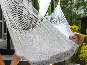 Mexican Weather Resistant Polyester Hammock - White