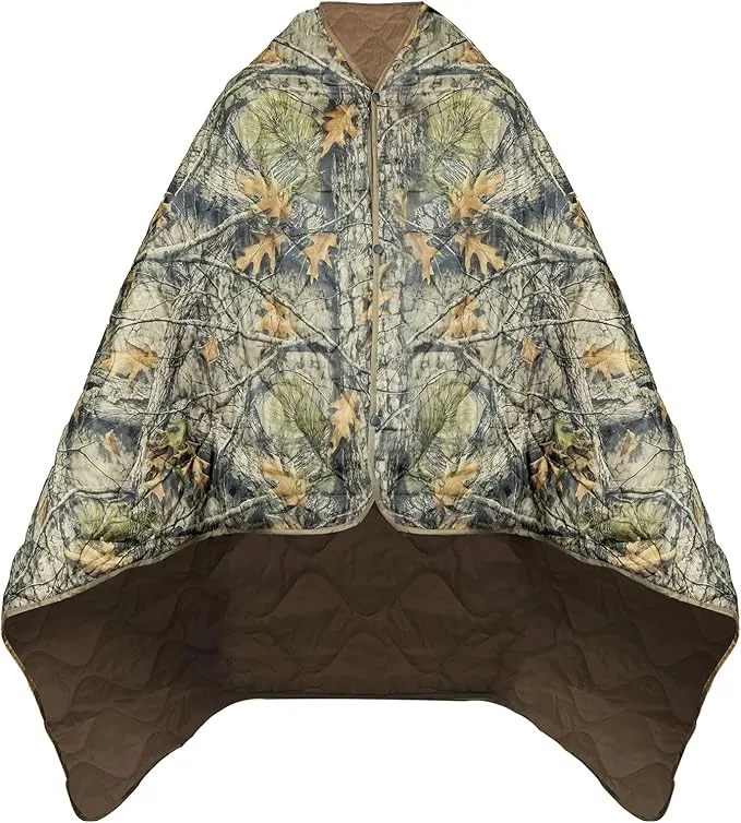 Military Poncho Liner 55”x 79” Camping Blanket Woobie Compact Waterproof for Travel Stadium Outdoor Camping