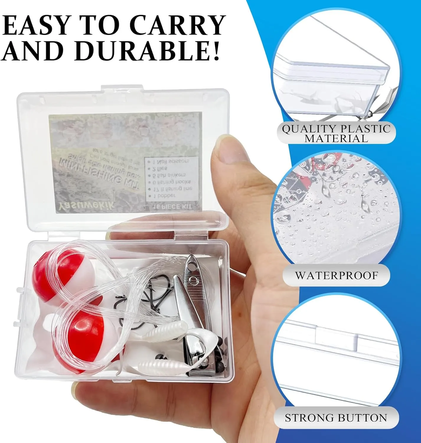 Mini Fishing Kits Bulk for Kids Small Survival Fishing Kit Portable Fishing Tackle Fishing Accessories Fishing Gear with Case for Beginner Operation Christmas Shoebox Stocking Stuffer Gift