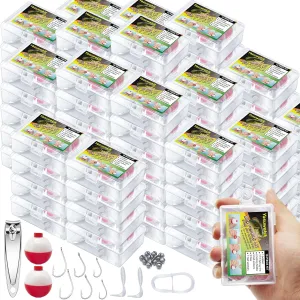 Mini Fishing Kits Bulk for Kids Small Survival Fishing Kit Portable Fishing Tackle Fishing Accessories Fishing Gear with Case for Beginner Operation Christmas Shoebox Stocking Stuffer Gift