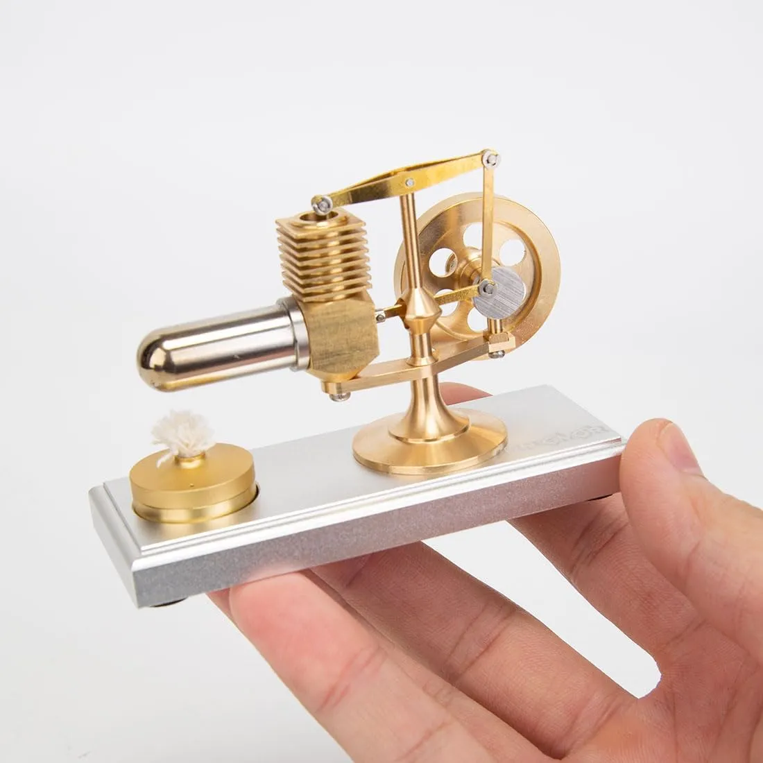 Mini Stirling Engine Model for Adults, Mini Hot Air Stirling Engine Generator Model, Science Education Kit, Mechanical Metal Beam Stirling Engine Kit (RTR Version)