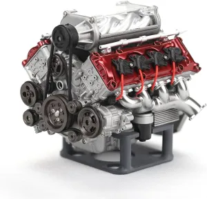 Mini V8 Engine Model Kit That Runs, MAD 3D Printing Functional Supercharged RC Internal Combustion Engine for AX90104 SCX10Ⅱ Capra VS4-10 Pro/Ultra Engine Model Car