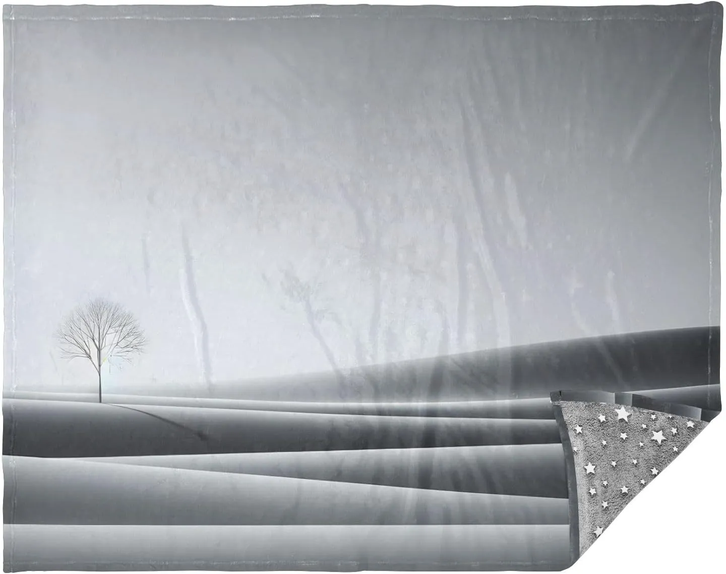 Minimal Landscape Grey Outdoor Throw Blanket, Car Blankets for Adults, Cold Blankets for Sleeping, Insulation Blanket
