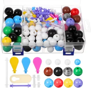 Molecular Model Kit - 214 Pieces Organic Chemistry Model Set for Students Easy Assembly 3D Structures Teaching Tool for Classroom and Lab