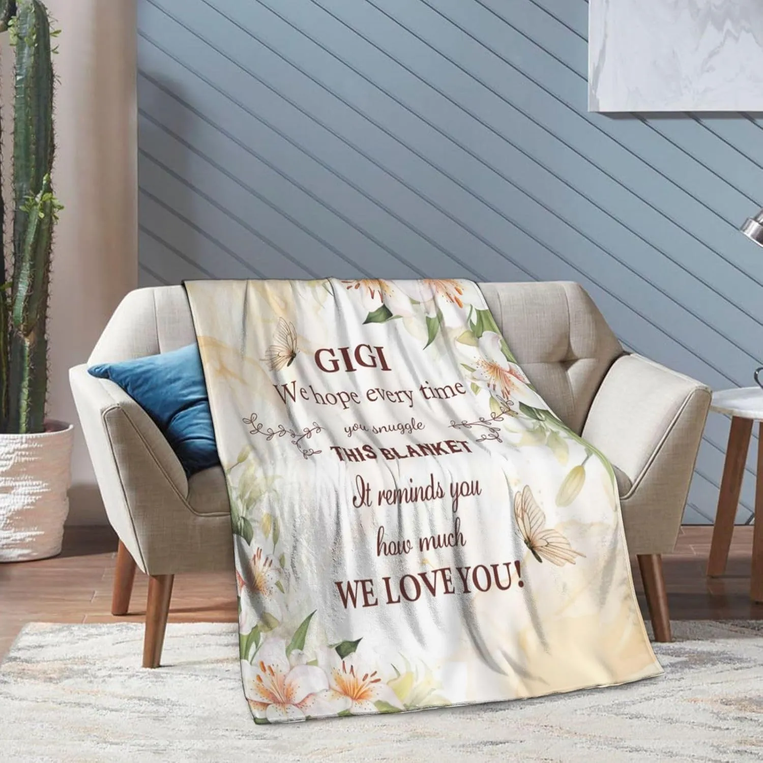 Mother's Day Gigi Gifts from Grandkids, Gigi‘s Gift for Birthday, Gigi Blanket 60" X 50", Gift for Grandma Birthday Gifts