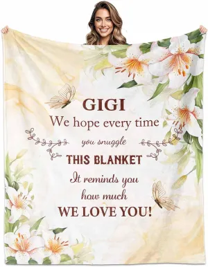 Mother's Day Gigi Gifts from Grandkids, Gigi‘s Gift for Birthday, Gigi Blanket 60" X 50", Gift for Grandma Birthday Gifts