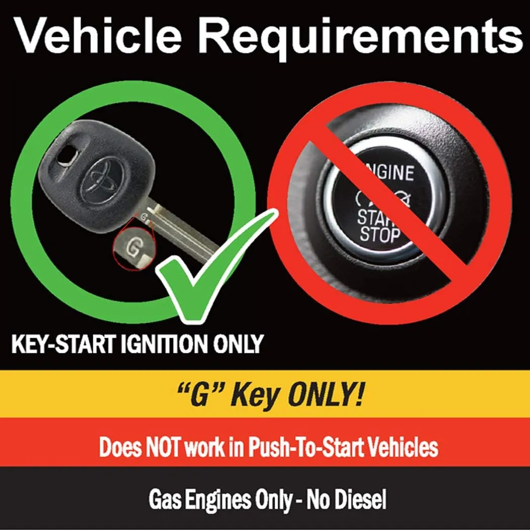 MPC Complete Remote Start Kit Compatible with Toyota Yaris Hatchback 2011 G-Key - w/T-Harness - Firmware Preloaded - (2) Ultra-Compact Extended Range 1-Button Remotes - Up to 2,000 ft