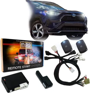 MPC Remote Start Kit Compatible with Toyota RAV4 Prime 2021-2023 Hybrid Push to Start - Plugin T-Harness - (2) Ultra-Compact Extended Range 1-Button Remotes - Up to 1,500 ft Range