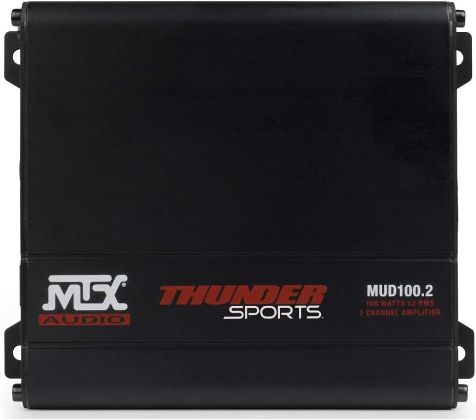 MTX MUD100.2 Mud Series 200 Watt RMS 2 Channel Class D Compact Weatherproof Outdoor Powersports ATV UTV Motorcycle Sound System Stereo Amplifier Kit