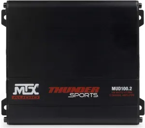 MTX MUD100.2 Mud Series 200 Watt RMS 2 Channel Class D Compact Weatherproof Outdoor Powersports ATV UTV Motorcycle Sound System Stereo Amplifier Kit