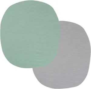 Muslin Bassinet Sheets 24" x21" Compatible with Graco Pack ‘n-Play Dome LX Bassinet, Small Round Bassinet Sheets 2 Pack 100% Cotton Grey and Green
