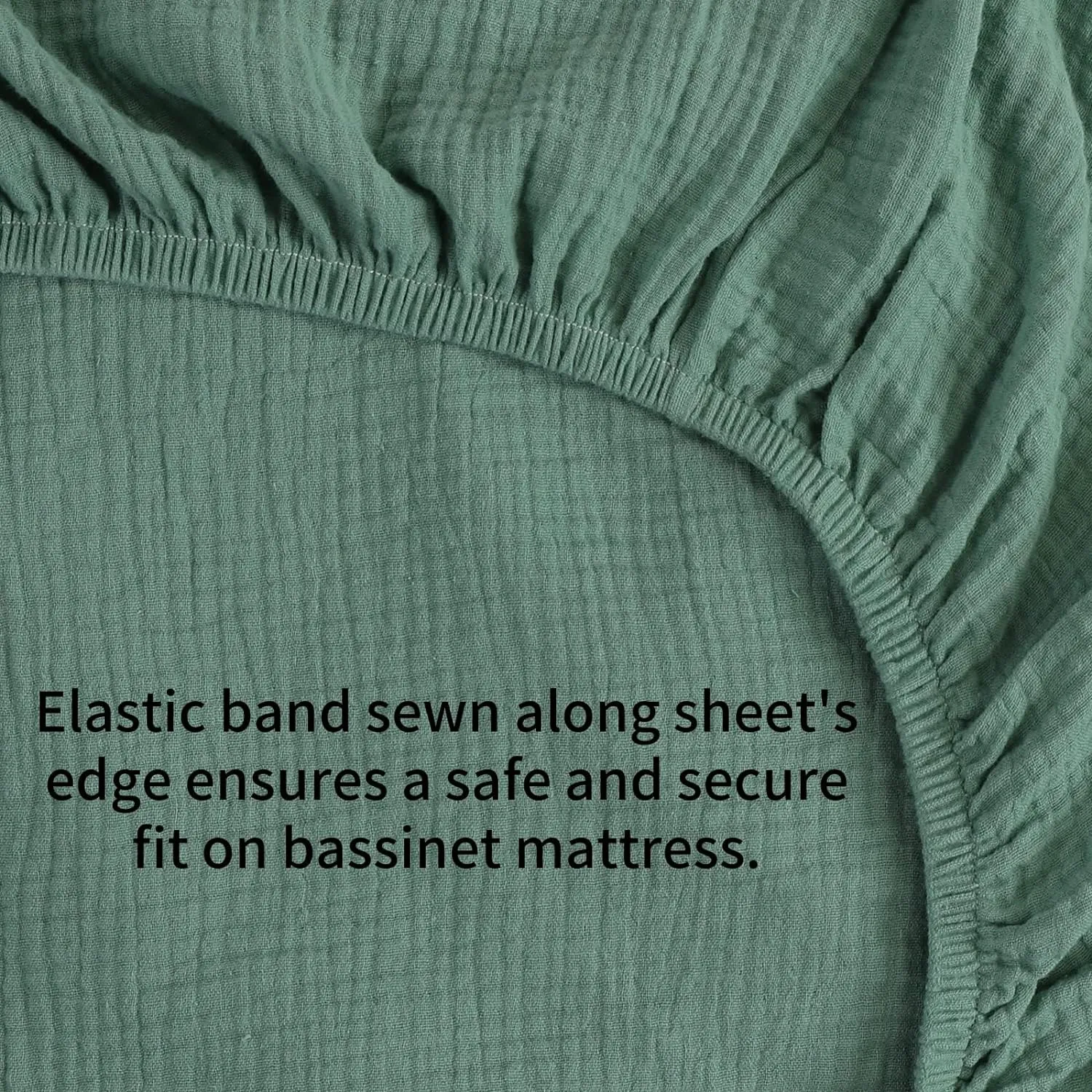 Muslin Bassinet Sheets 24" x21" Compatible with Graco Pack ‘n-Play Dome LX Bassinet, Small Round Bassinet Sheets 2 Pack 100% Cotton Grey and Green
