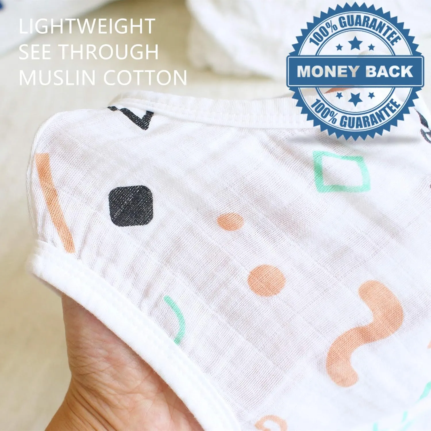 Muslin Cotton Toddler Sleeping Sack Bag, 0.5 Tog baby Lightweight Wearable Blanket for boy and girl (S, Forest)