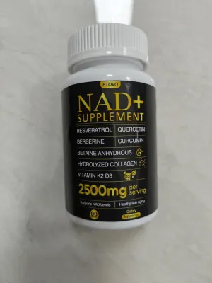 NAD  Supplement, 2500mg Liposomal NAD Booster with Resveratrol NAD Plus with Coptisine Quercetin Curcumin Supports Cellular Health, Physical Strength and Healthy Aging 90 Capsules 1 Bottle