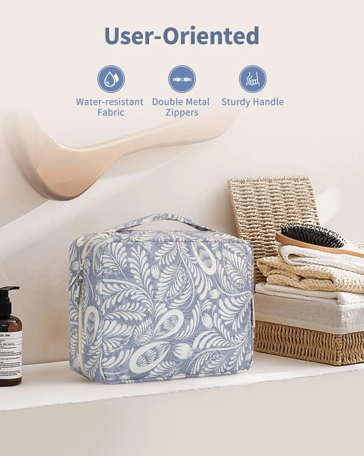 Narwey Small Hanging Travel Toiletry Bag for Women, Travel Bag for Toiletries, Makeup Bag Organizer Cosmetic Bags Make Up Bags for Girls