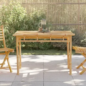Natural Bamboo Dining Table - Outdoor Furniture, Durable Medium Table for Dining, Kitchen, Coffee, Picnic, Camping, Foldable and Farmhouse