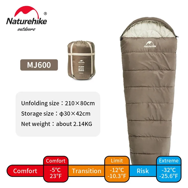 Naturehike All-Season Mummy Sleeping Bag MJ300 & MJ600 for Outdoor Camping and Hiking