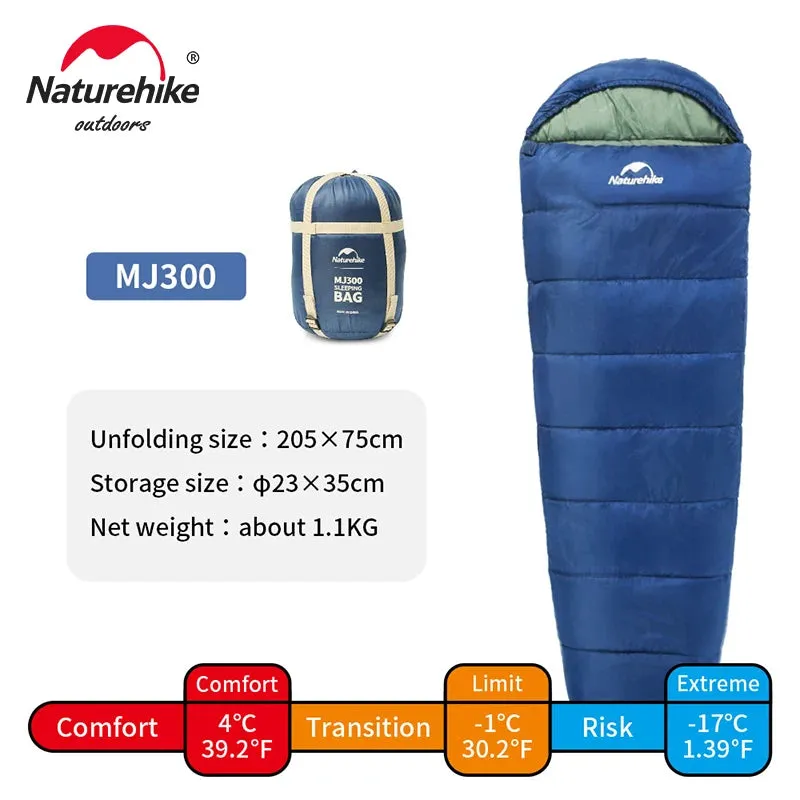 Naturehike All-Season Mummy Sleeping Bag MJ300 & MJ600 for Outdoor Camping and Hiking