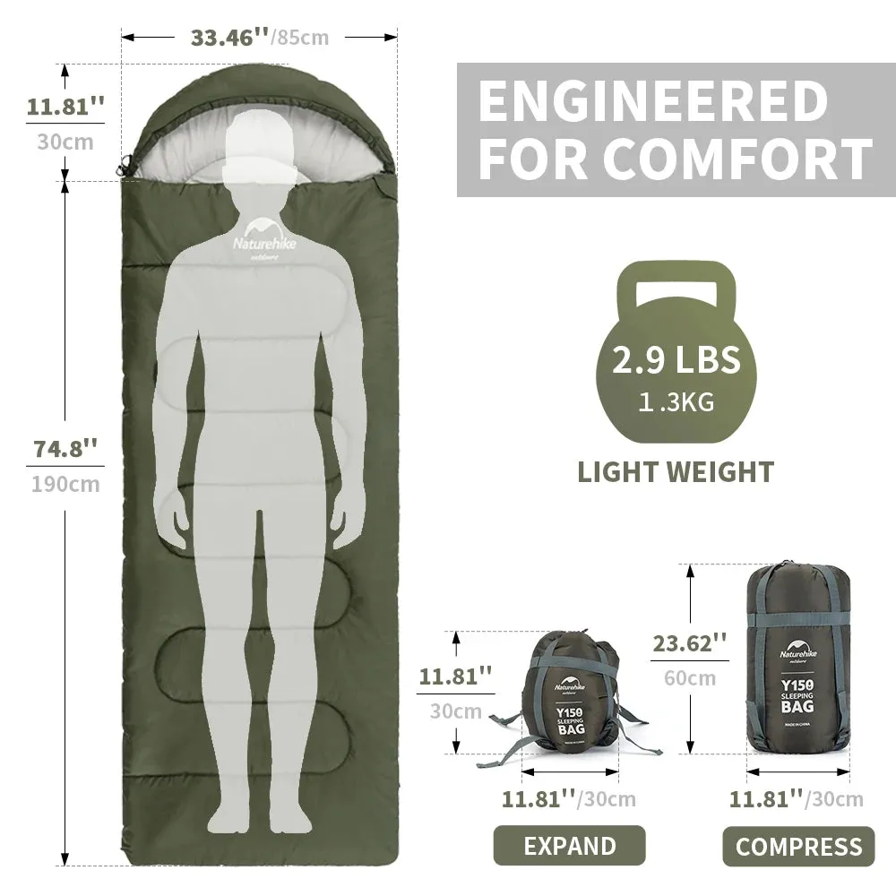 Naturehike Y150 Sleeping Bags Ultralight Cotton Sleeping BagOutdoor Camping Home Leisure Sleeping Bag Hiking Sleeping Bag