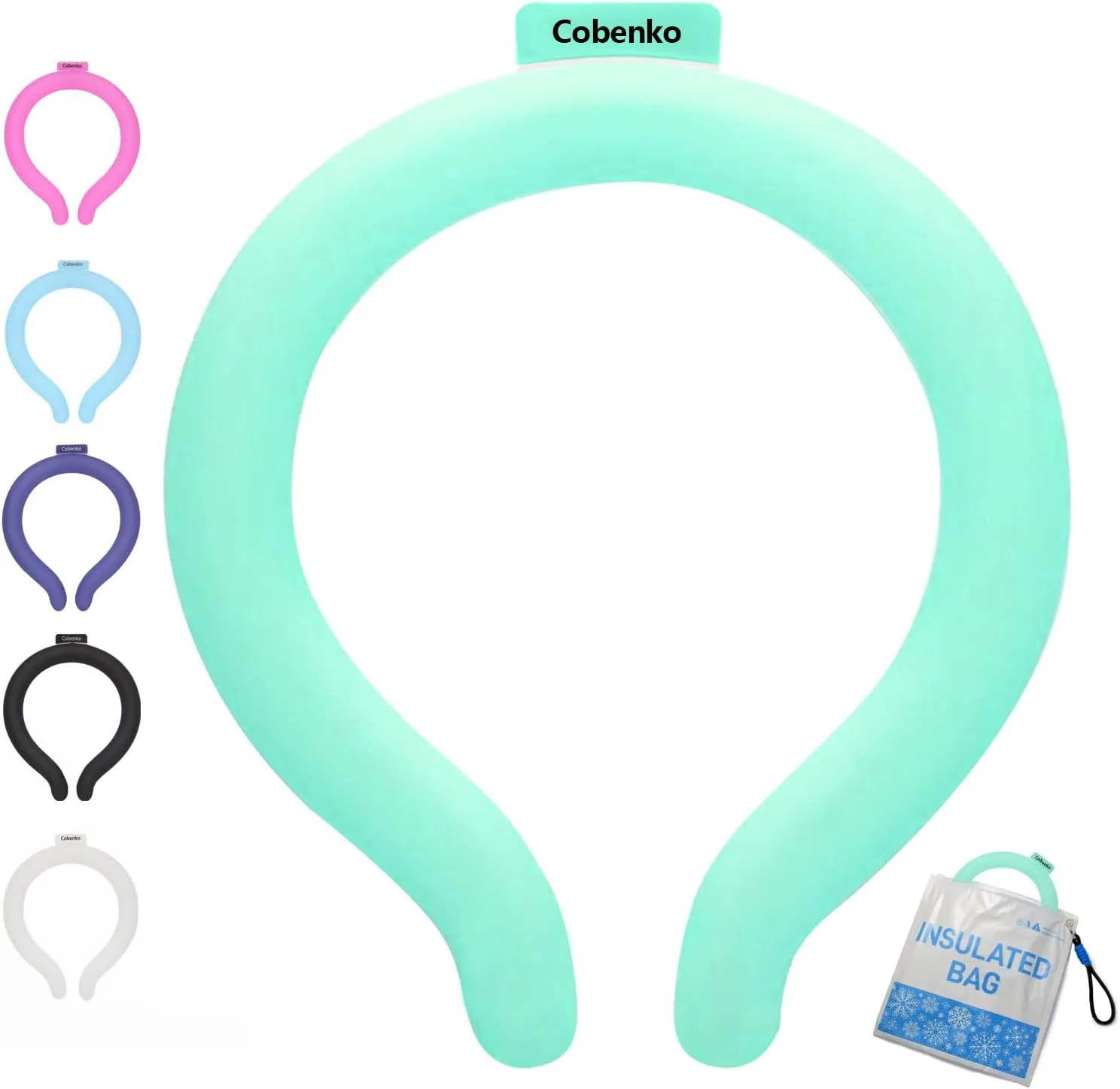 Neck Cooling Tube with Cold Insulated Bag,Cooling Wrap for Summer,Reusable 18℃/64℉ Ice Neck Ring Wearable Body Cooling Products for Heat Outdoor Sports (Green)
