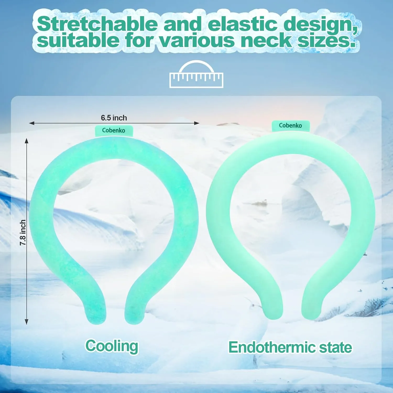 Neck Cooling Tube with Cold Insulated Bag,Cooling Wrap for Summer,Reusable 18℃/64℉ Ice Neck Ring Wearable Body Cooling Products for Heat Outdoor Sports (Green)