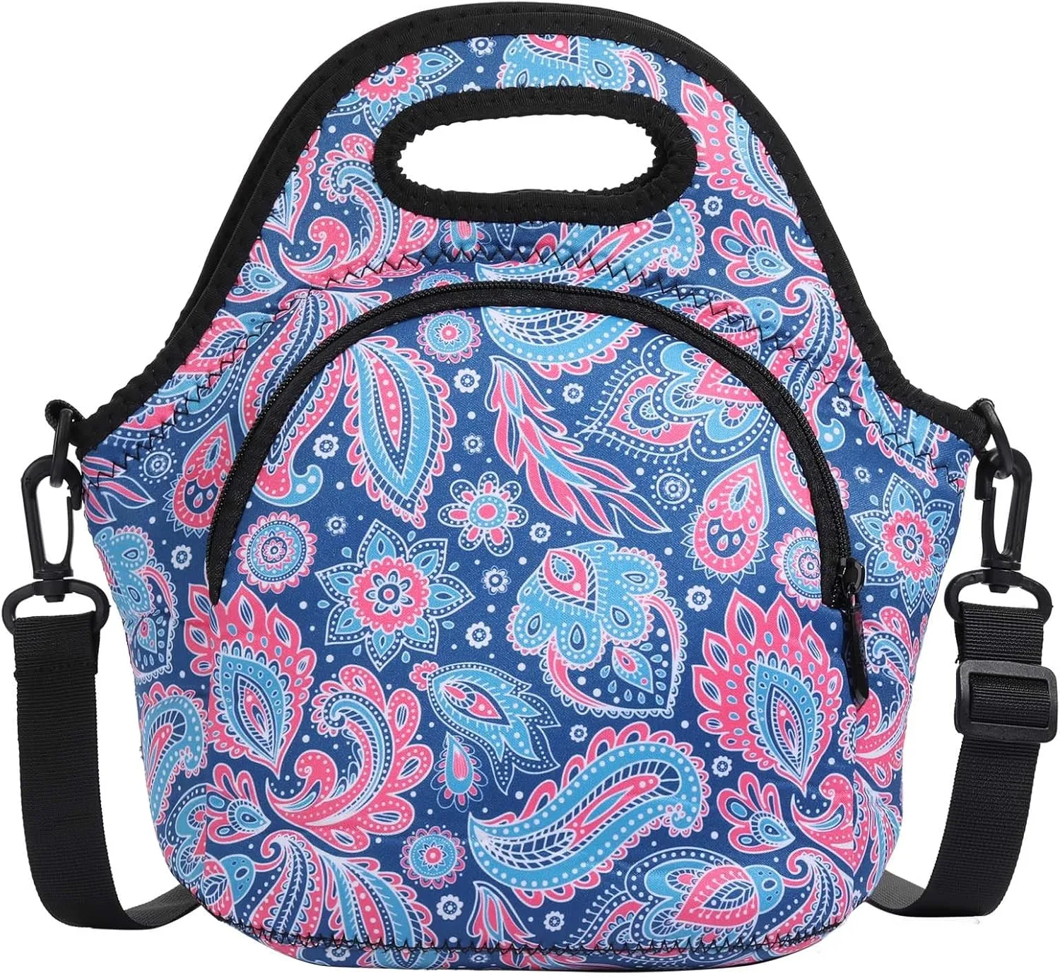 Neoprene Lunch Bag, Thermal Insulated Lunch Tote Bag with Detachable Shoulder Straps, Lightweight & Reusable Lunch Bag for Women Men