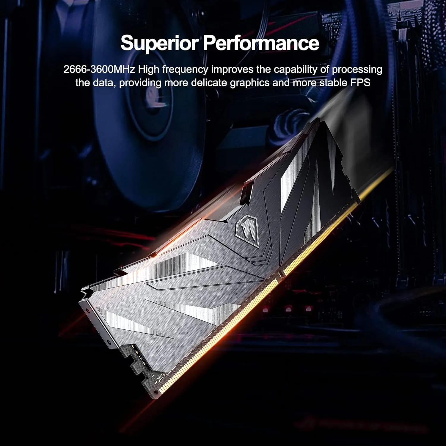 Netac DDR4 DRAM 32GB Kit (2x16GB) 3200MHz XMP 2.0 Dual Channel RAM CL16 (PC4-25600) 1.35V 288-Pin Upgraded Aluminum Heat Sink Ideal for Gaming Computer Upgrade - Shadow II Series