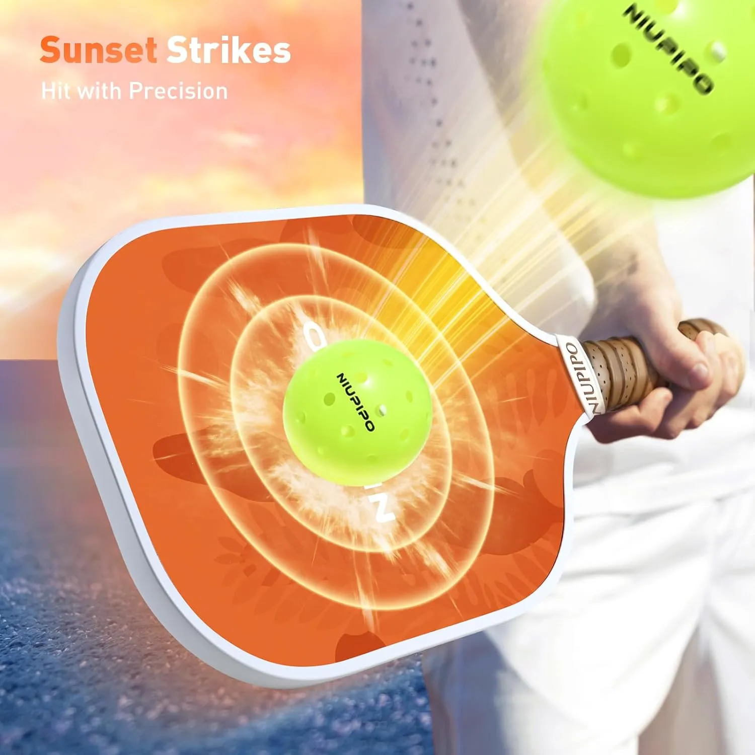 niupipo Pickleball Paddles Set of 2/4/1, USAPA Approved Graphite Carbon Fiber Pickleball Rackets, Polypropylene Honeycomb Core, Cushion 4.72In Grip, Bag/Cover, Pickle Ball Paddle Set for Men Women