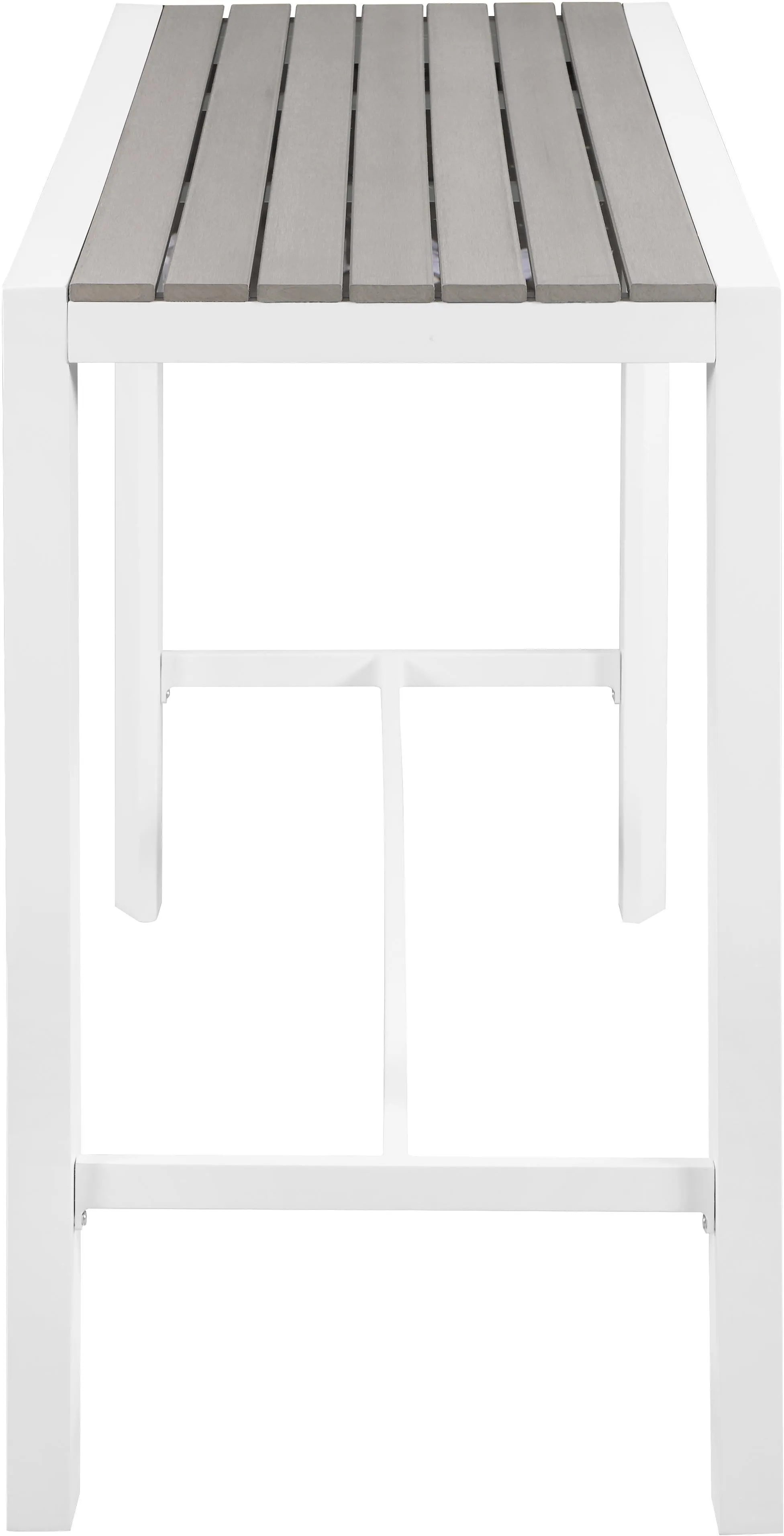 Nizuc Grey manufactured wood Outdoor Patio Aluminum Rectangle Bar Table