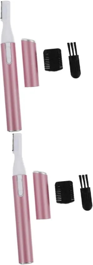 NOLITOY 2pcs Facial Epilator Electric Razor for Women Eyebrow Trimmer Kit Hair Remover Tool Stainless Steel Blade Compact Portable