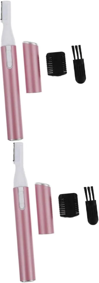 NOLITOY 2pcs Facial Epilator Electric Razor for Women Eyebrow Trimmer Kit Hair Remover Tool Stainless Steel Blade Compact Portable