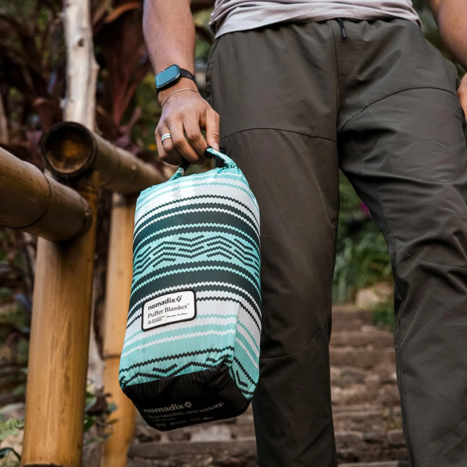 Nomadix Puffer Blanket – Water-Resistant, Eco-Friendly Insulated Blanket with Snaps for Camping, Beach, and Travel, Made from Recycled Materials