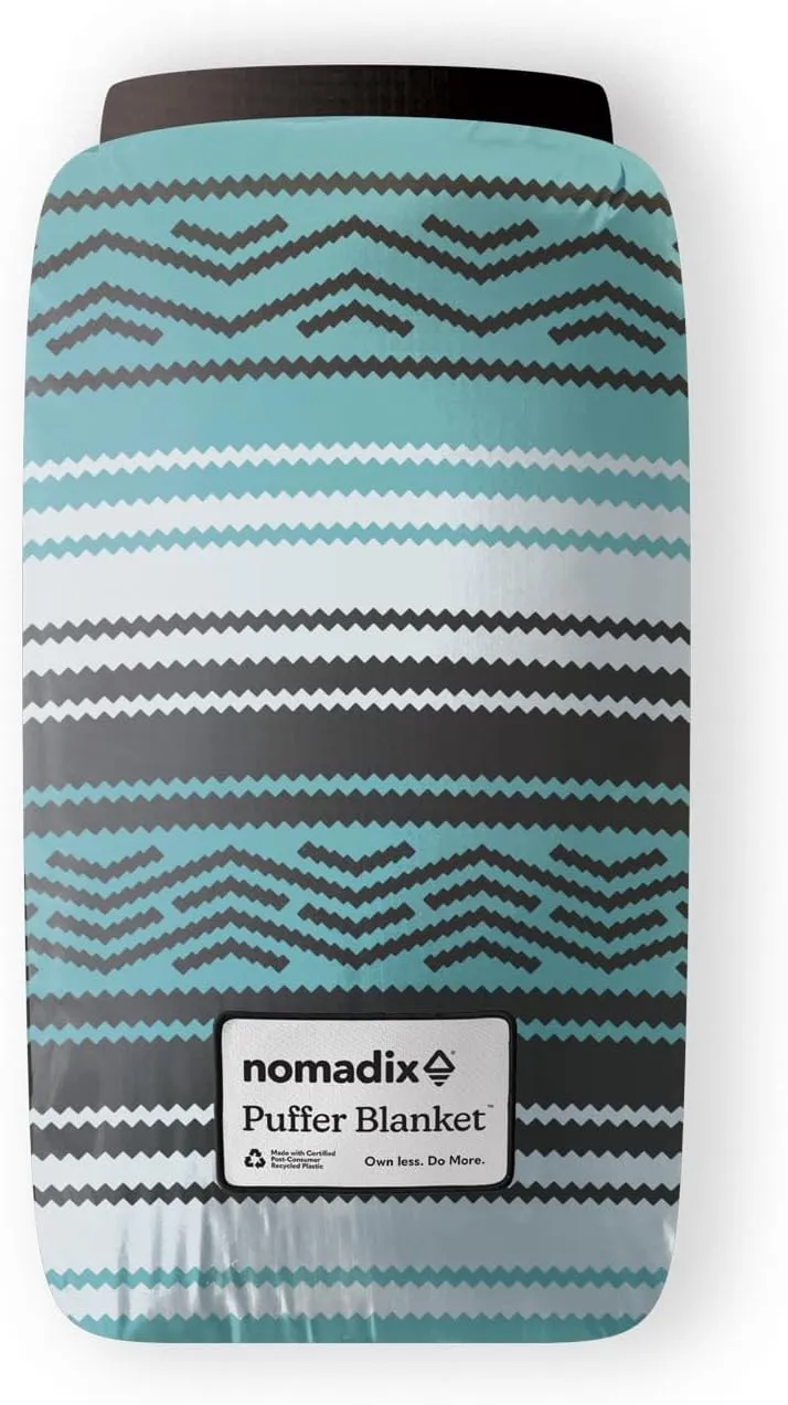 Nomadix Puffer Blanket – Water-Resistant, Eco-Friendly Insulated Blanket with Snaps for Camping, Beach, and Travel, Made from Recycled Materials