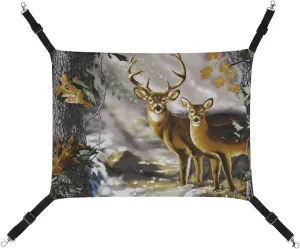 Nordic Tree Camouflage Deer Cat Hanging Hammock Soft Breathable Pet Cage Dog Hammock with Adjustable Straps and Metal Hooks, style, 202403255