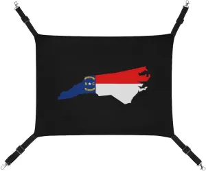North Carolina State Flag Map Hanging Cat Bed Soft Breathable Pet Hammock for Cage Pet Sleeper for Kitten Ferret Puppy Rabbit