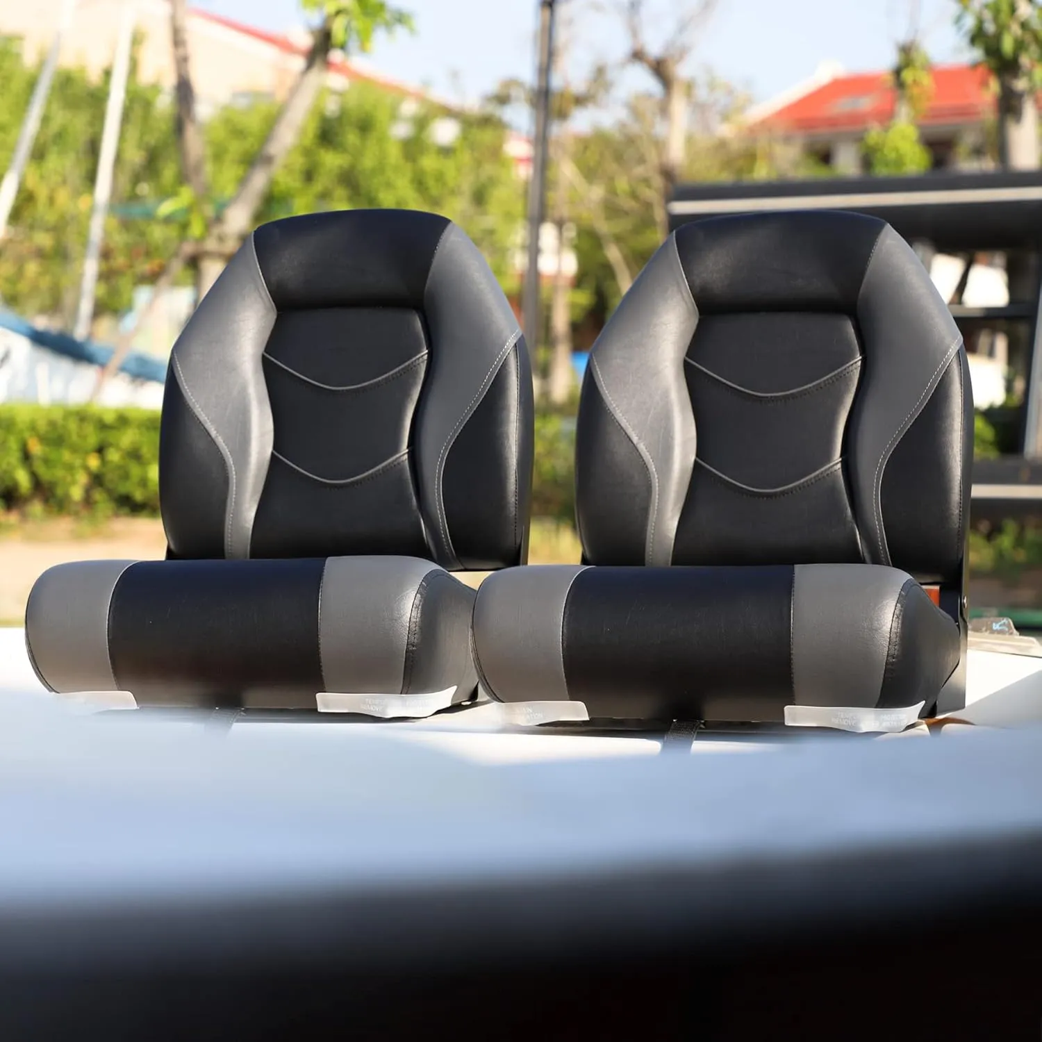 NORTHCAPTAIN Deluxe Marine High Back Folding Boat Seat,Stainless Steel Screws Included