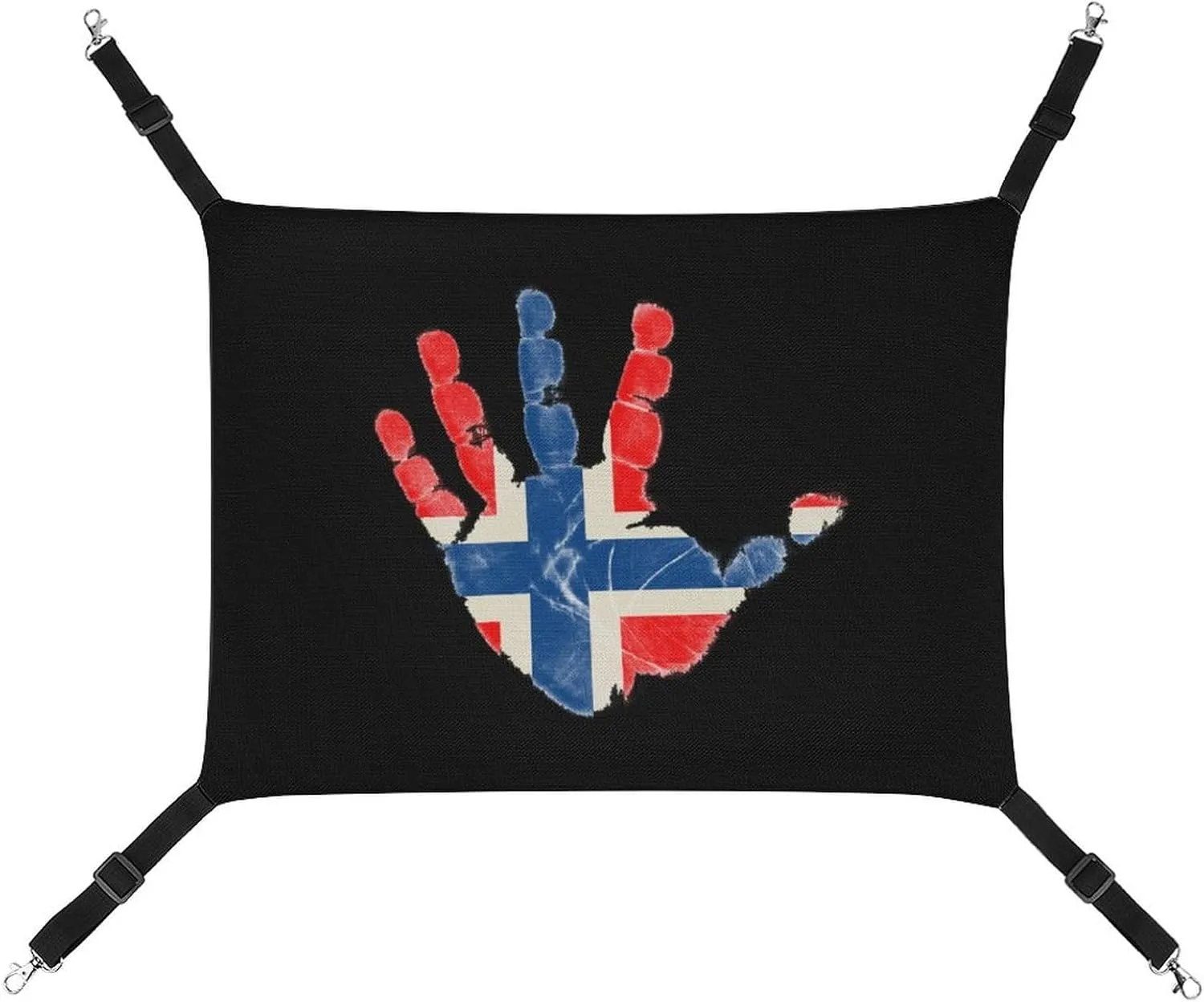 Norway Flag Palm Cat Hanging Hammock Soft Breathable Pet Cage Dog Hammock with Adjustable Straps and Metal Hooks, style, 202403255