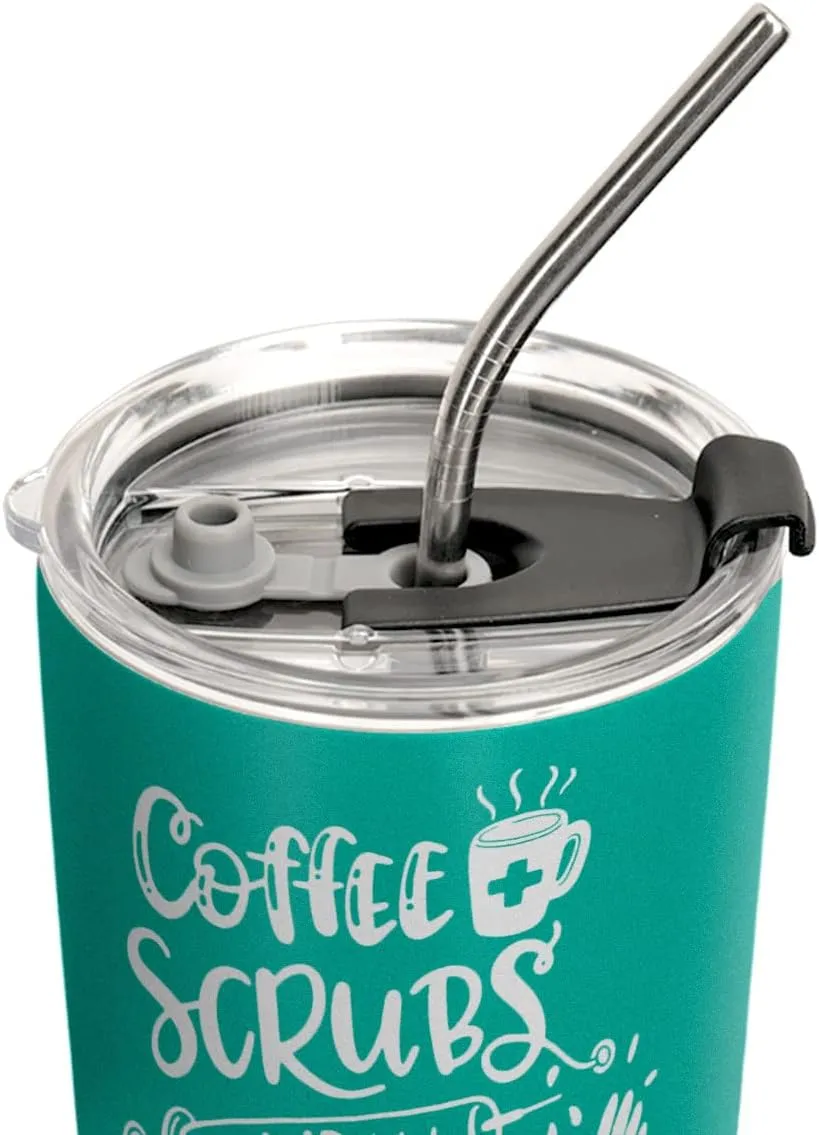 Nurse Tumbler 20oz, Nurses Week, Nurse Appreciation Graduation Gifts for Women, Men, Nursing Gifts, Coffee Nurses Tumbler Cup, Stainless Steel Double Wall Insulated Coffee Mug, Travel Cup with Lid
