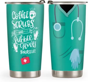 Nurse Tumbler 20oz, Nurses Week, Nurse Appreciation Graduation Gifts for Women, Men, Nursing Gifts, Coffee Nurses Tumbler Cup, Stainless Steel Double Wall Insulated Coffee Mug, Travel Cup with Lid