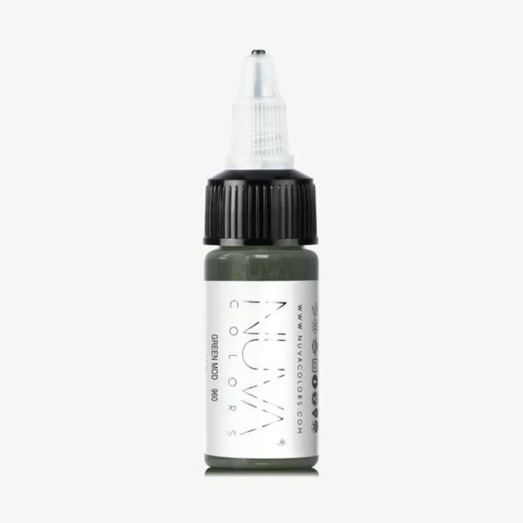 Nuva Permanent Makeup Modifier Colors, Professional Tattoo Ink for Flawless Results, Vegan & Skin-Safe (Green Modifier)