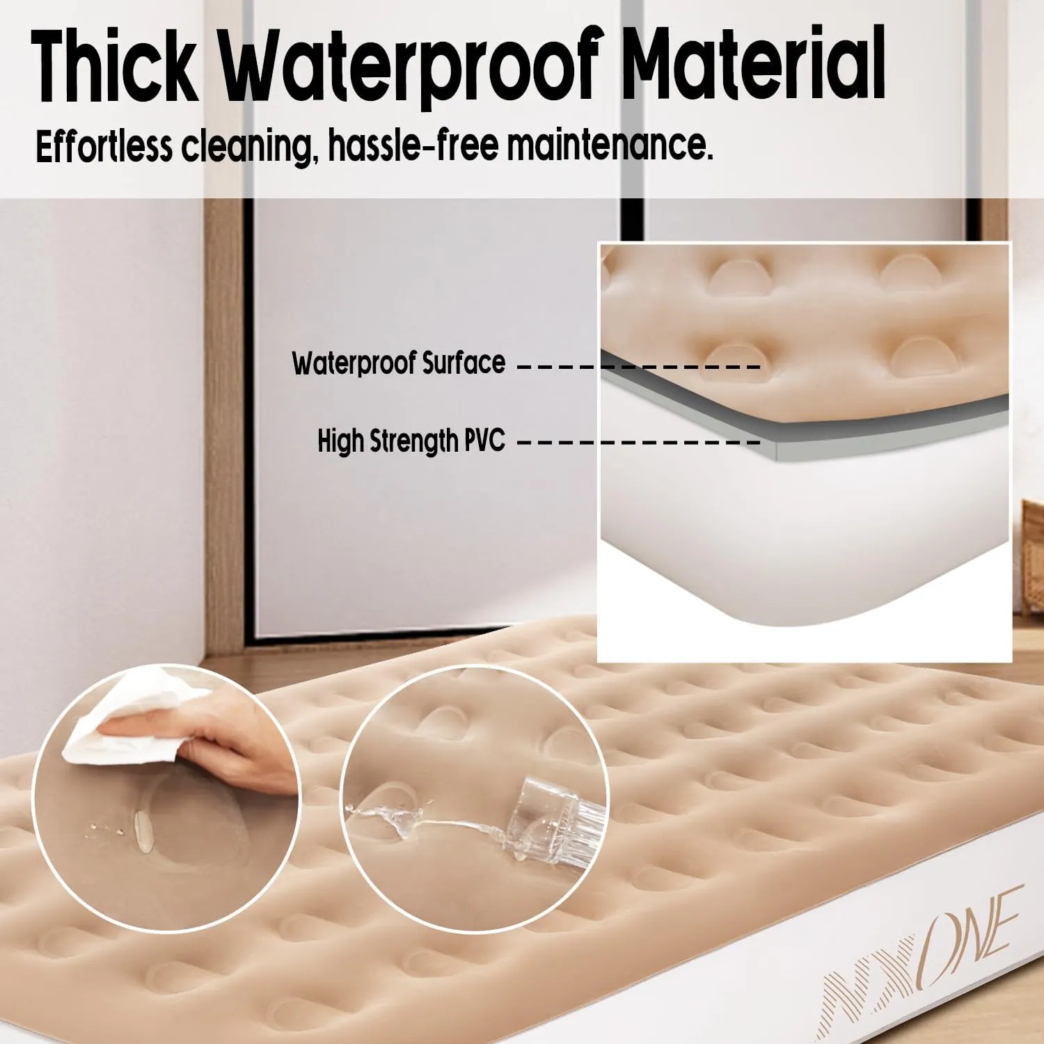 NXONE Queen Air Mattress with Built in Pump, Durable Inflatable Blow Up Mattresses with Storage Bag for Tent Camping, Travel, Home Guest Bed,13" Airbed Fast&Easy Inflation/Deflation