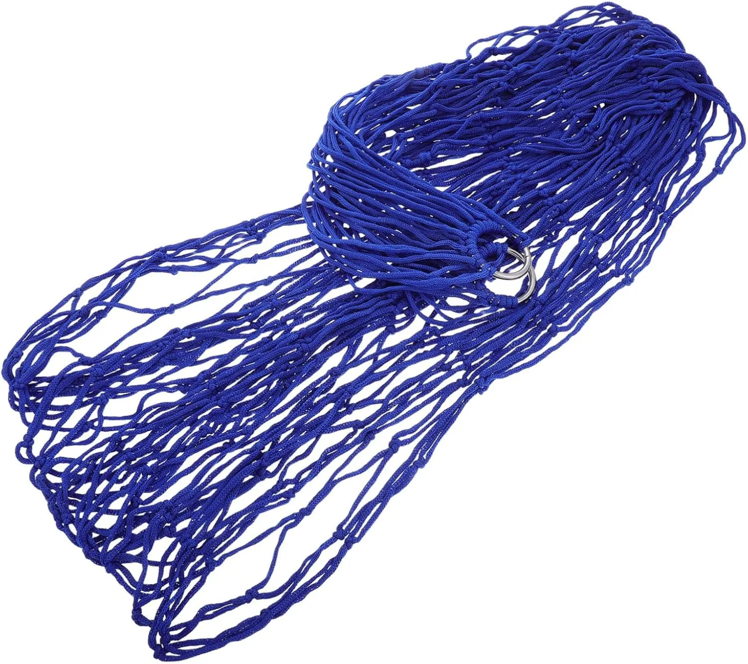 Nylon Rope Hammock for Camping Lightweight Single Person Mesh Hanging Bed Portable Outdoor Sleeping for Travel Backyard and Patio Use