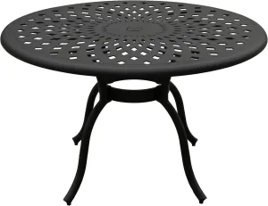 Oakland Living 1389-ROUND-48-TABLE-LBK Modern Outdoor Mesh Aluminum 48-in Black Round Patio Dining Table