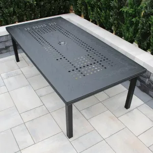Oakland Living Modern Outdoor Mesh Aluminum Black 95-in Rectangle Large Patio Dining Table