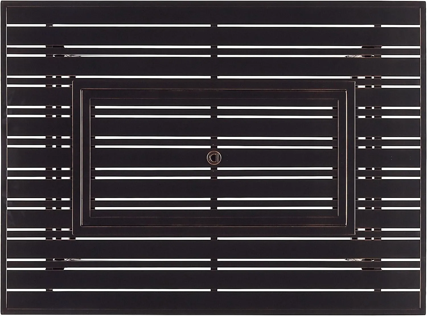 Oakland Living Rectangular 48 in. x 36 in. Aluminum Propane Fire Pit Table, Glass Beads, Two Covers, Lid, 57,000 BTUs in Copper Finish Black