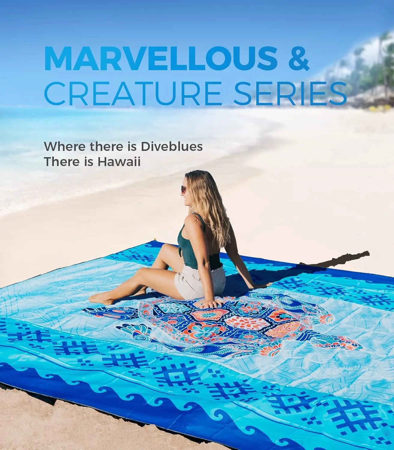 OCOOPA Beach Blanket - Sand-Free, Quick-Drying, Large & Compact - Perfect for Beach Yoga, Outdoor Music Festivals, Travel & Camping Gifts