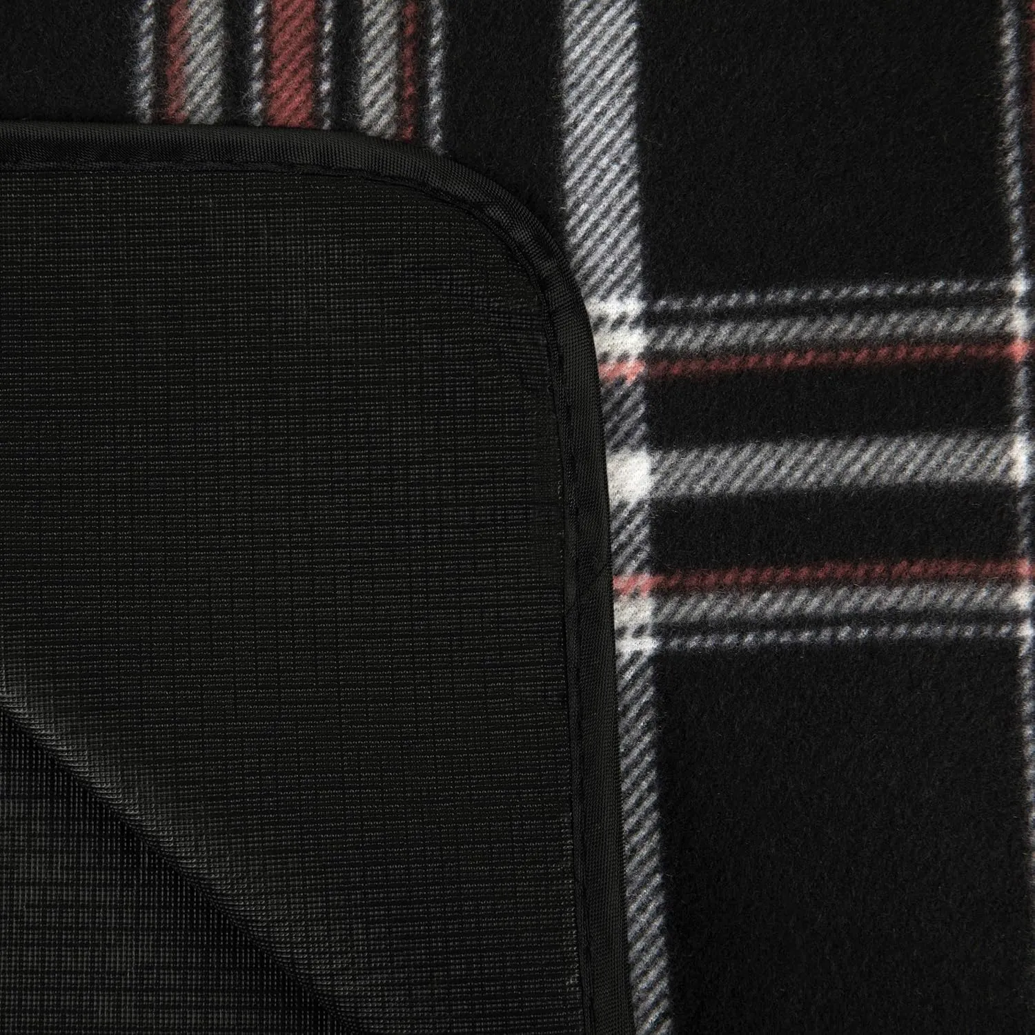 ONIVA - a Picnic Time brand - Tote XL Outdoor Picnic , Beach, Camping Blanket, (Black Tartan Pattern with Black Flap)