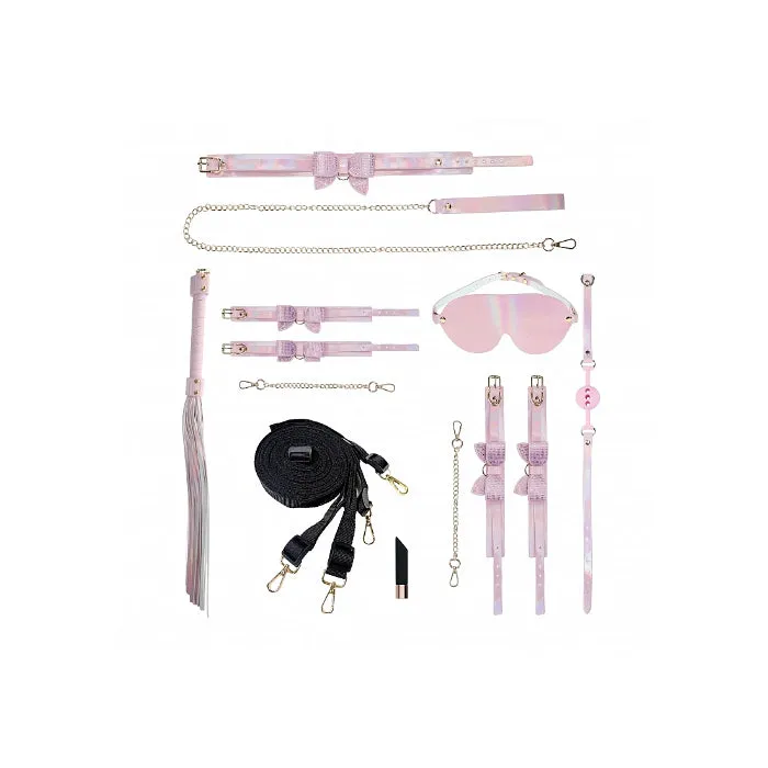 Ouch! Paris Collection Iridescent Leather BDSM Kit With Travel Bag