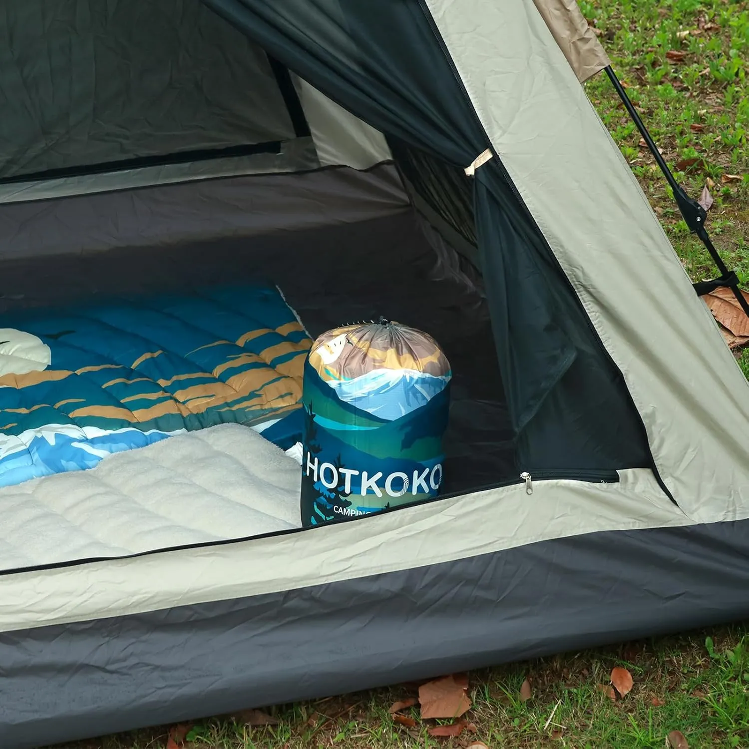 Outdoor Camping Blanket,Warm Thick Camp Blankets with Sherpa Lining Soft Fleece Camping Blanket Puffy Camping Quilt for Cold Weather Traveling, Stadium, Hiking, Picnics