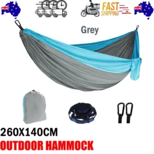 Outdoor Camping Hammock Lightweight 260x140cm Portable Travel Grey V201-W13050217